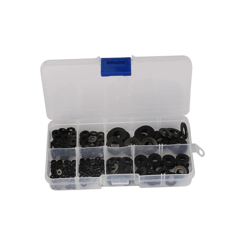 250PCS Nylon Washers M2 M2.5 M3 M4 M5 M6 M8 Nylon Washers Plastic Insulation Spacers Seals Black White Set Gasket Ring Kit