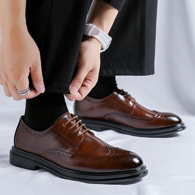 Pánské společenské boty šněrovací Módní Business společenské Pánské boty Klasická kůže Pánské oblekové boty Módní brogue Společenské boty Pánské Oxfords