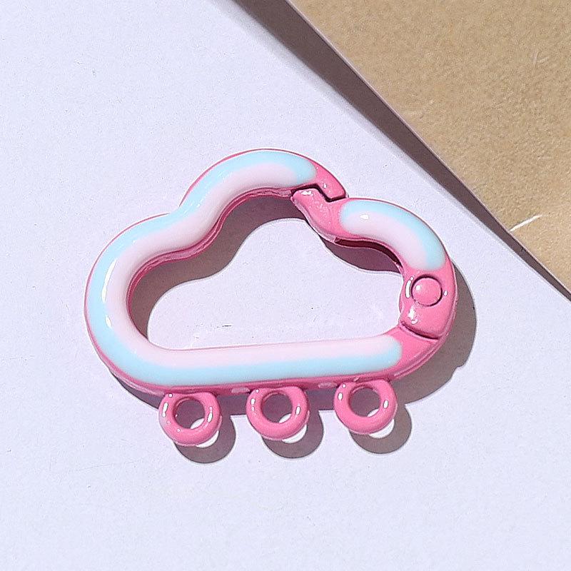 Colorful Cloud Spring Buckle Pendant Keyring - DIY Jewelry Accessory