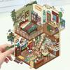 Cartoon Large Landscaping Cartoon Shark Restaurant Scene Sticker 3D Miniature World Decompression DIY Scene