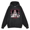 Heavyweight 440g Washed Vintage Denim-Style Anime Hoodie Men Streetwear Casual Sweatshirt
