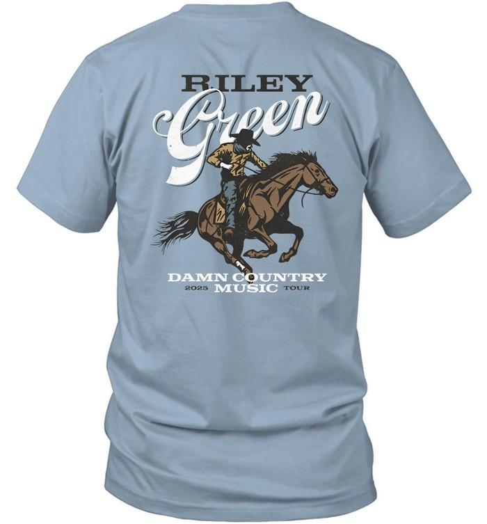 Riley Green Damn Country Tour 2025 Ковбойский Концертный Футболка Унисекс S