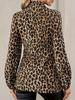 Women's Long-Sleeved Top New Spring Style Leopard Print Shirt V-Neck Elegant Long-Sleeved Blouse