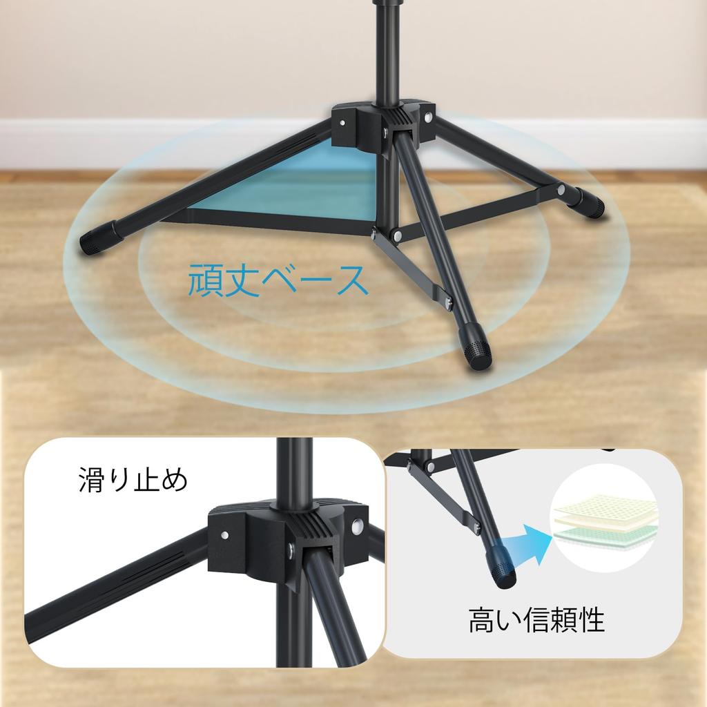 GUITTO Boom Microphone Stand with Adjustable Dual Device and Storage Bag for and Live Performances GMS-04 Heavy-Duty Smartphone/Tablet Holder, Height,