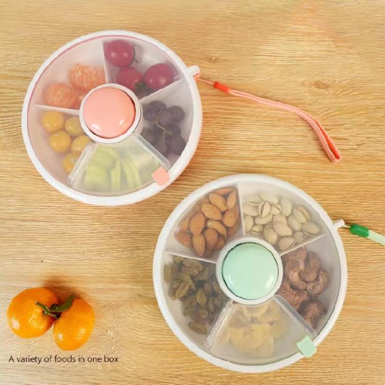 Snack Container with Multiple Compartments Compact Travel Snack Box for Kids Snacks Organizers Plate with Cover