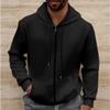 Men's Winter New Waffle Solid Pocket Zipper Long Sleeve Jacket Jacket Hoodie