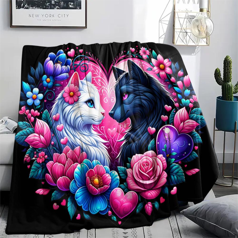 1 Pezzo Coperta in Flanella con Stampa Cartone Animato, Alta Qualità Confortevole per Tutte le Stagioni, Decorazione per la Casa, Calore e Comfort, Perfetta per Regalo di Natale Compleanno