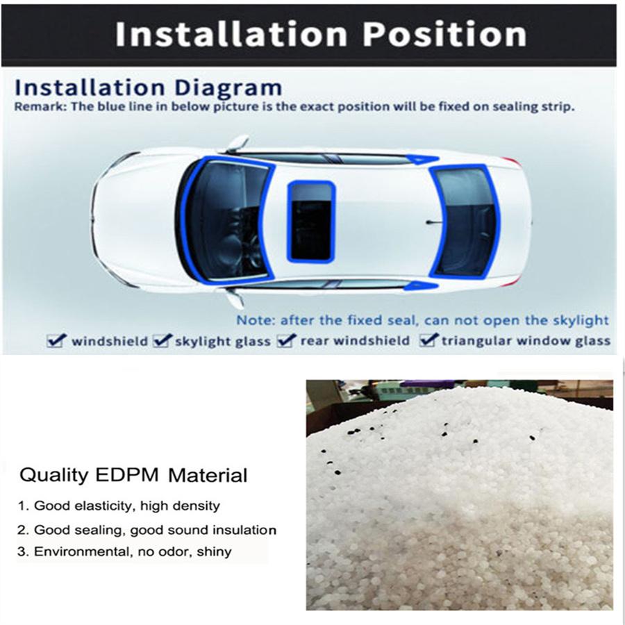 5M 25mm Car Windshield Sunroof Triangular Window Seal Strip Trim Sound-Insulated