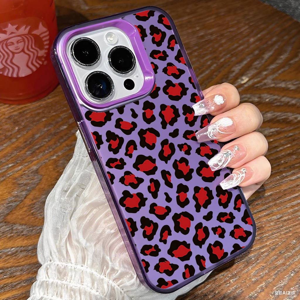 Leopard Print Phone Case For IPhone 17 16 15 Pro Max Plus 14 13 12 11 Black White Shockproof Phone Cover
