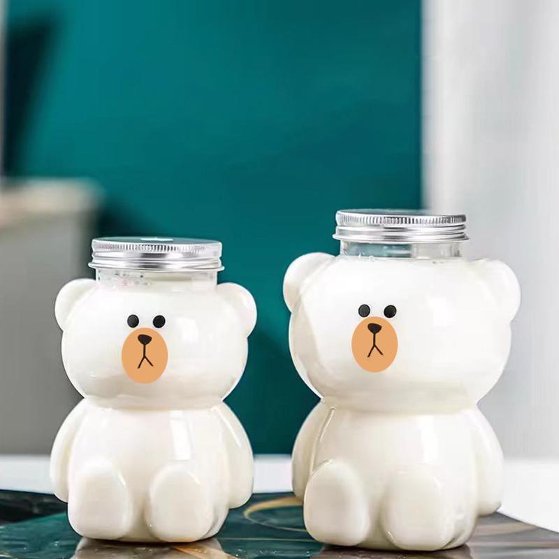 Kawaii Kleine Bärenwasserflaschen Für Milch Tee Kaffee Saft Tragbarer Trinkbecher Home Transparente Saftgetränkeflasche