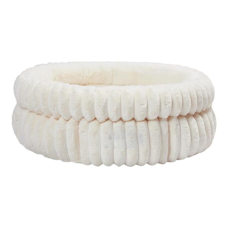 

Comfortable Round Cats Bed for Indoor Cats and Small Dog Resting Washable Soft Plush Pet Bed with Removeable Cushion бежевий