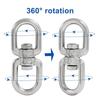 304 Stainless Steel Swivel Hook – 360° Double-Ring Connector – M4/M5/M6, 113-300kg – For Boating, Camping, Dog Leashes, Plant Hangers