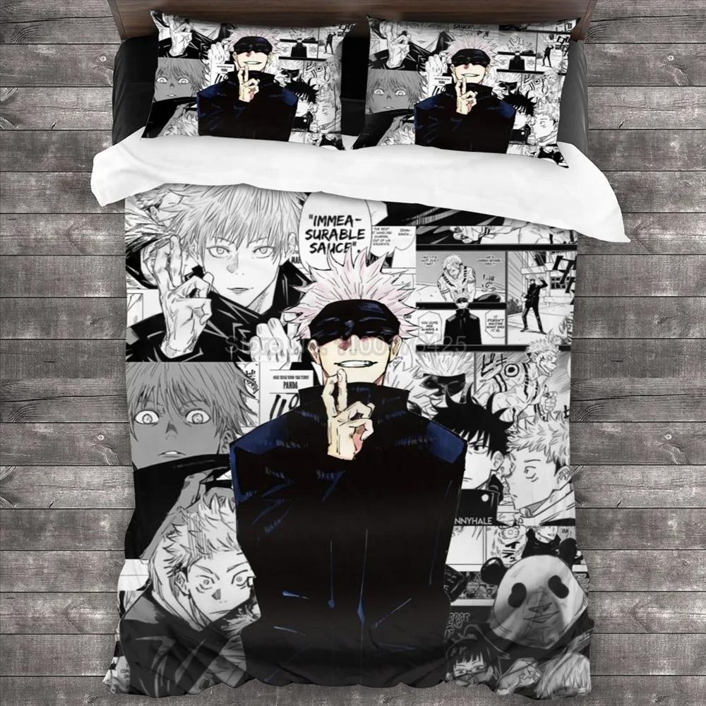

Jujutsu Kaisen Bedding Set Japan Famous Anime Duvet Cover Sets Comforter Bedclothes Twin Queen King Single Size Kids Gift 135x200cm