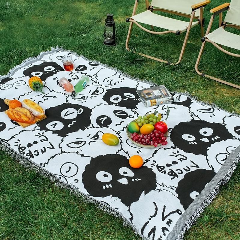 Bohemian Style Cotton Linen Tablecloth Picnic Blanket Outdoor Camping Mat Waterproof Ground Cover
