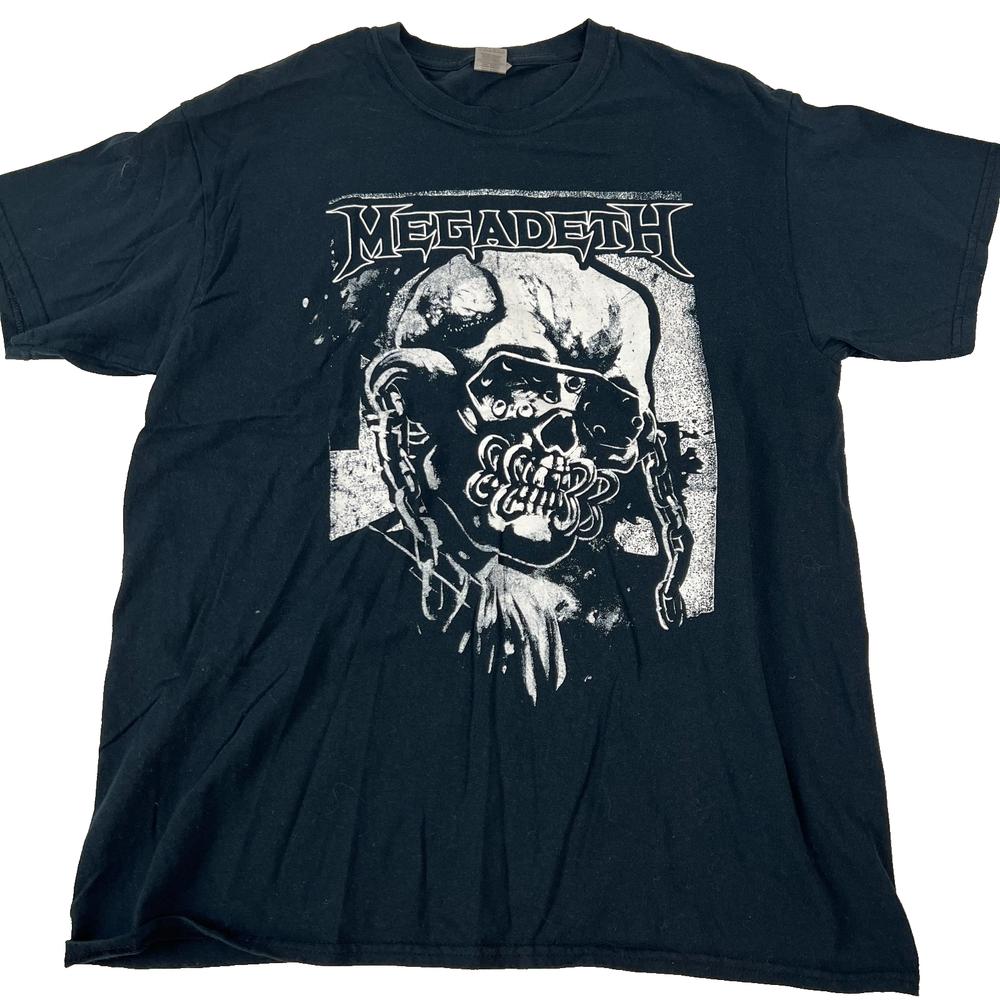 Megadeath Metal Band Black Skull Graphic T-shirt Large Unisex T-Shirt