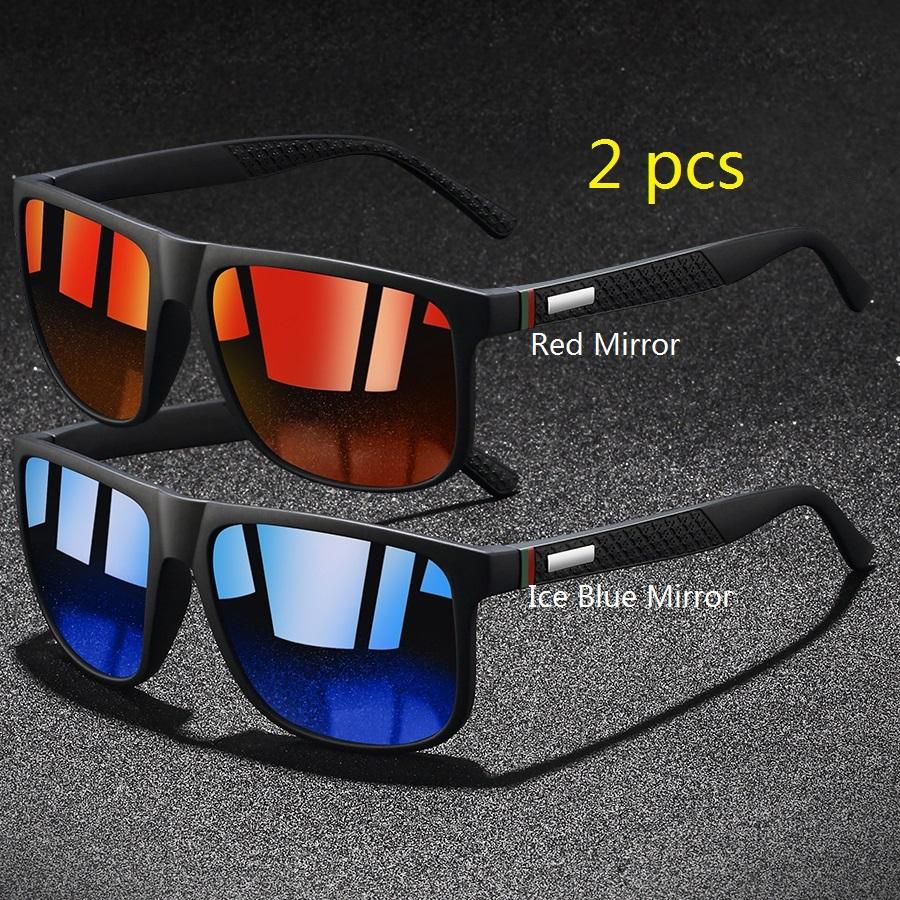 Fashion Colorful Stripes Vintage Sunglasses For Men Women Driving Fishing Brand Designer Sun Glasses Man UV400 Eyewear
