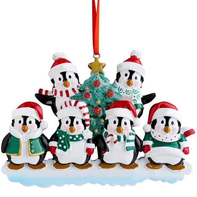 Cute Penguin Family Pendant Xmas Christmas Tree Decoration Drop Ornaments Gift 2022 New Year Party For Home Decor