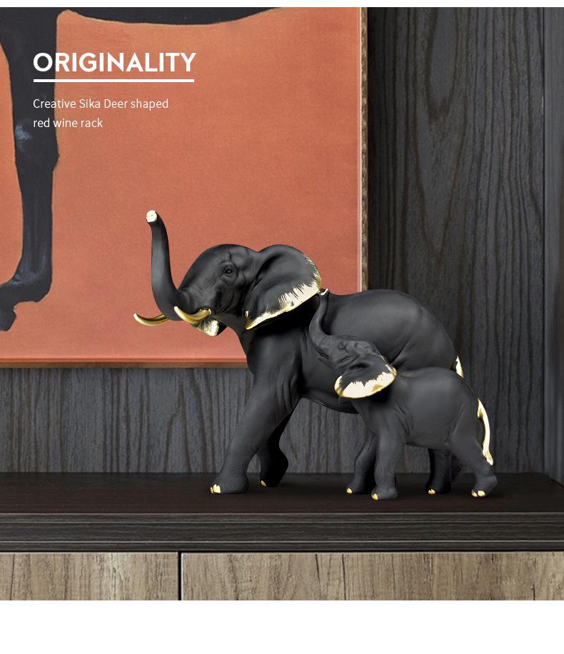 Modern Light Luxury Elephant Ornament - Resin Handicraft for Office, Living Room, or TV Cabinet Decoration