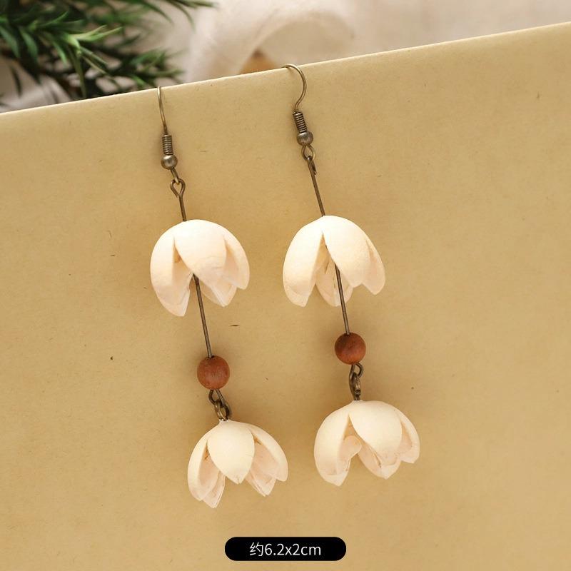 Retro Handmade Plant Fruit Earrings Pine Cone Literature and Art Chinese Medicine Dried Fruit Niche Creative Earrings Women