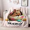 The Rabbit In The Egg Customize Your Name Blanket Warm Comfortable And Soft Blankets Are Suitable For Home Chairs Office Sofas Sofas Office Camping