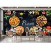 Pizza Mural Wallpaper Pizza Shop Blackboard Background Wall Mural Restaurant Large Pizza Store Wallpaper