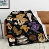 Mushroom Hippie Teppe Moth Gothic Witchy Flanell Teppe for All Season Sun Moon Fuzzy Soft Sofa Kontor Teppe