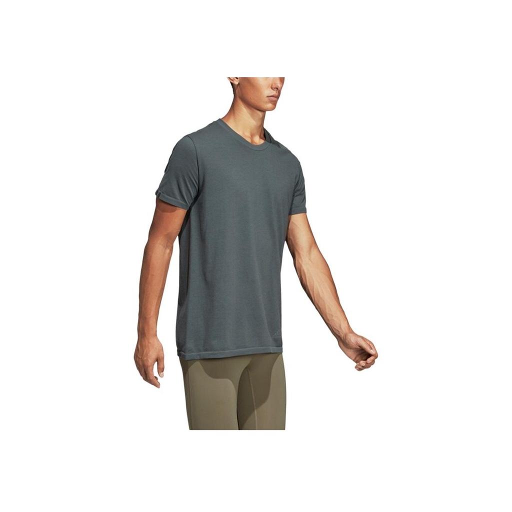 Adidas Running Training Fitness Short Sleeve Crew Neck T-Shirt Men Tops Green DX2144