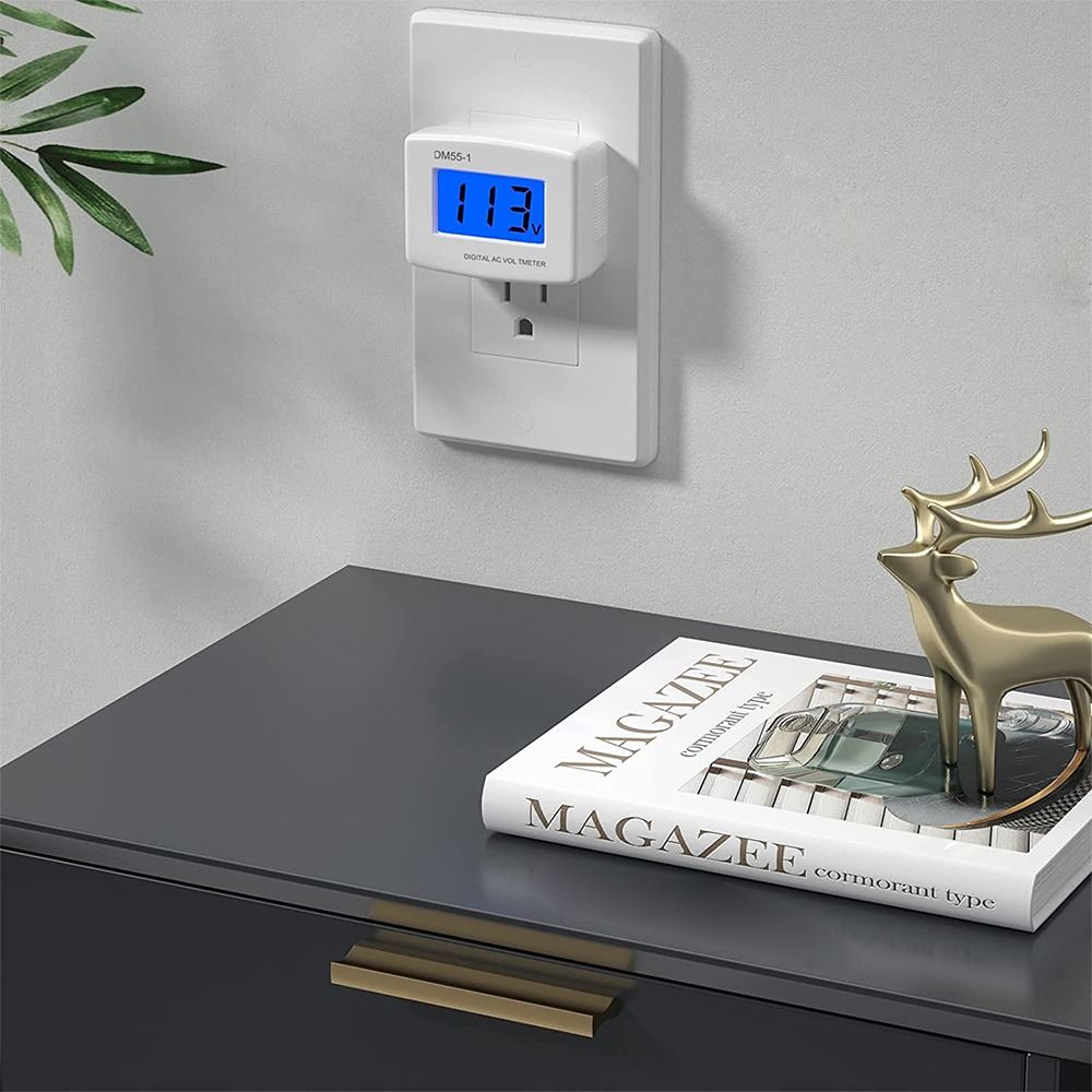 For Home Appliance Plug Volt Meter Socket Voltage Tester Wall Flat Voltage Meter Digital Voltmeter