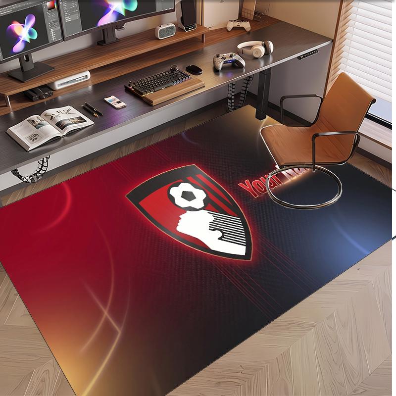 Personalized Crystal Velvet Carpet Bournemouth Football Pattern Non Slip Floor Rug