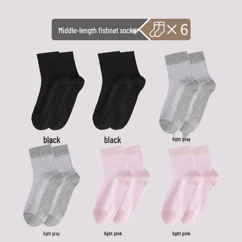 LangSha Women s Mid-Calf Cotton Socks (6-Pack)