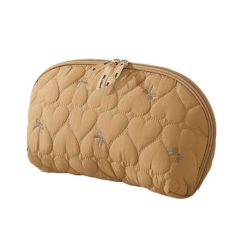 7l Large Capacity Quilted Heart Shape Partition Toiletry Bag Portable Butterfly Embroidery Travel Makeup Bag Multi Grid Storage