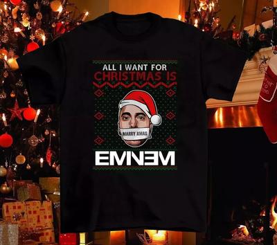 Merry Christmas Eminem Ugly Xmas for You Black All Size Gift T-Shirt S-4XL Unisex T-Shirt