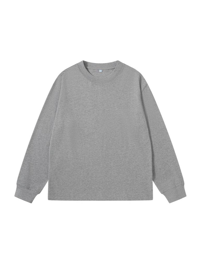RUIIENRS X ROPUCHA Fall New Japanese Minimalist Solid Color Crew Neck Sweatshirt FT337