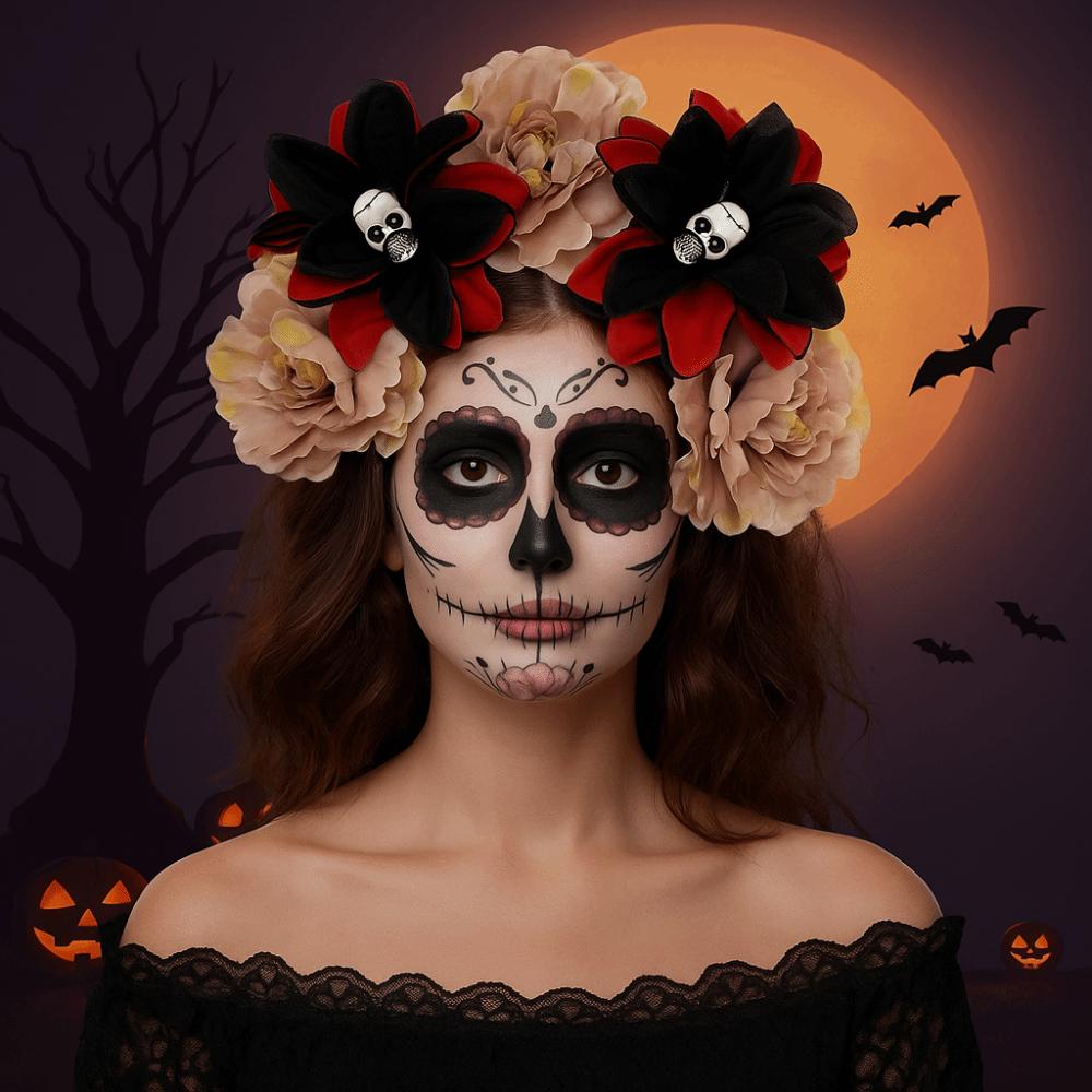 Halloween Decor Halloween Hair Hoop Simulation Flower Gothic Flower Hairband  Party