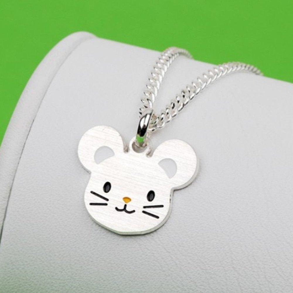[Aslit] Baby Silver Necklace Children Kids Silver 925 Rat Zodiac Pendant