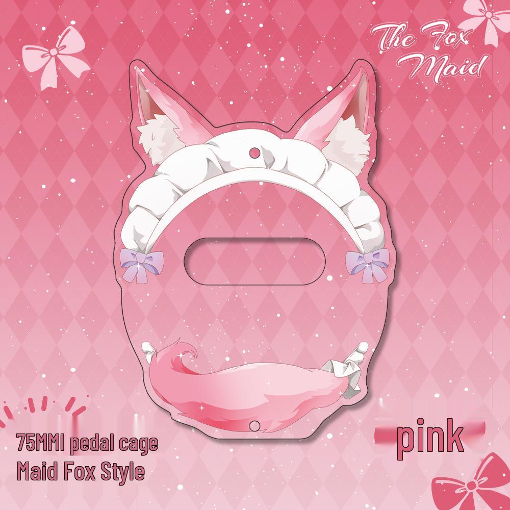 Gumi 75mm Maid Fox Acrylic Badge Frame Display Stand with Protective Cover 75mm Maid Fox Badge Frame розовый