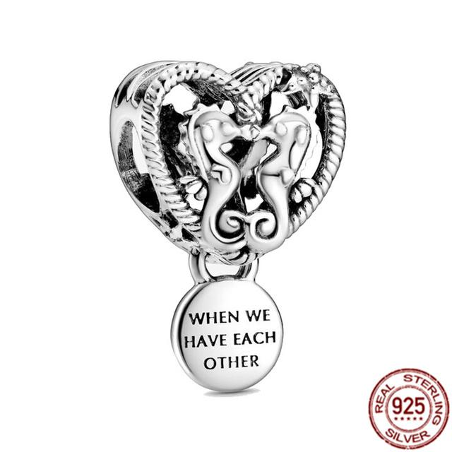 

Аутентичная корона из стерлингового серебра 925 пробы, выпускная шляпа и двойное сердце, висячие подвесные бусины, подходят для оригинального модного браслета, ювелирные изделия