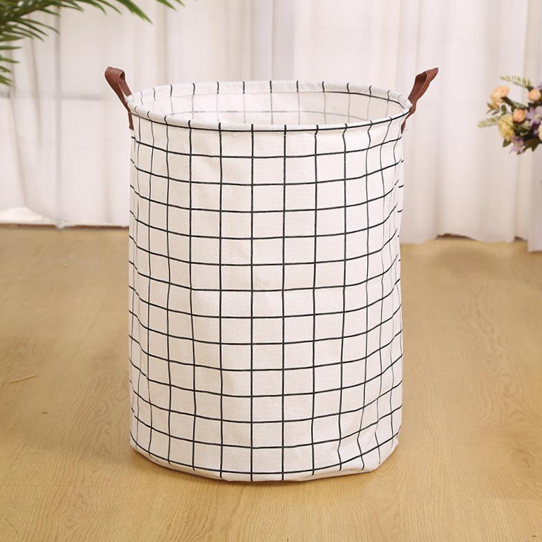 Foldable Waterproof Cotton Linen Storage Basket for Laundry