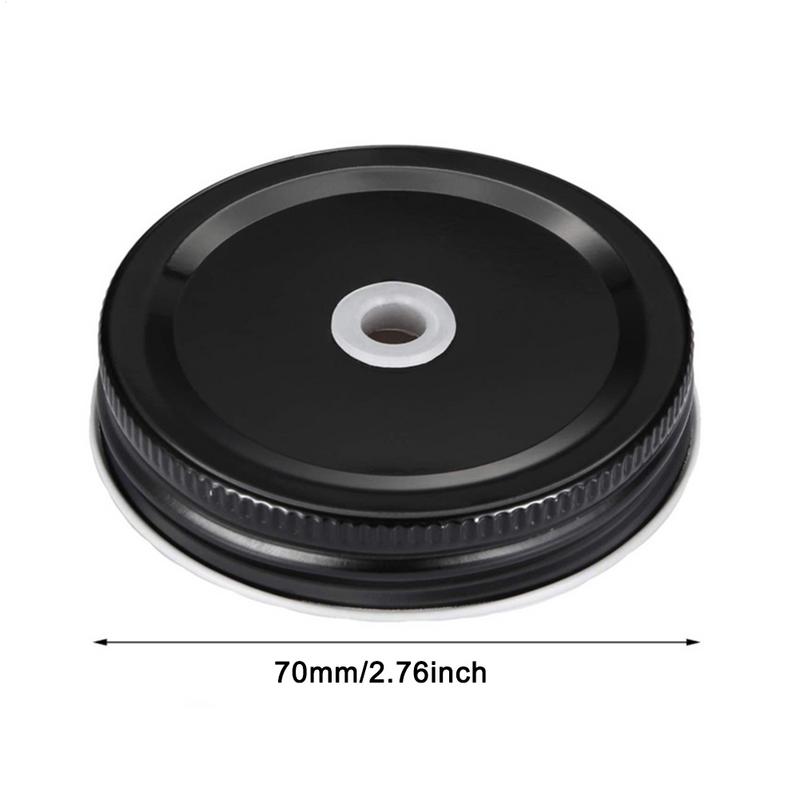 Jar Lids Reusable LeakProof Seal Canning Jars Lid With Straw Hole