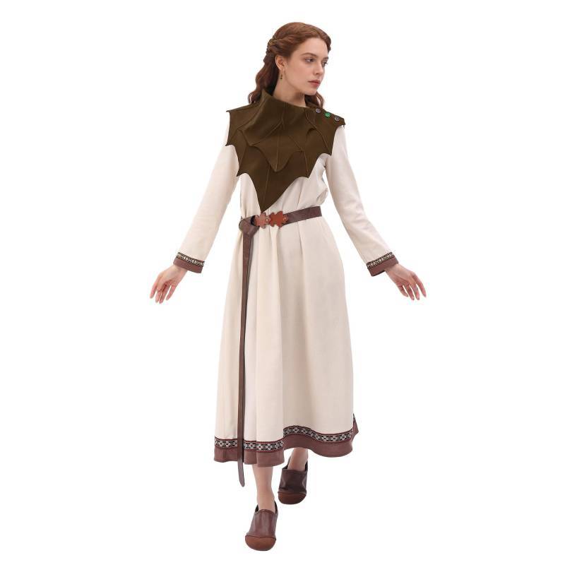 Renaissance Elf Druid Cloak With Plush Fabric For Cosplay And Halloween Costumes
