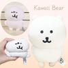 Kawaii White Bear Plush Toy Keychain Anime Joke Bear Basic Angry Ramen Tea Soft Stuffed Animal Backpack Charm Decoration Gifts