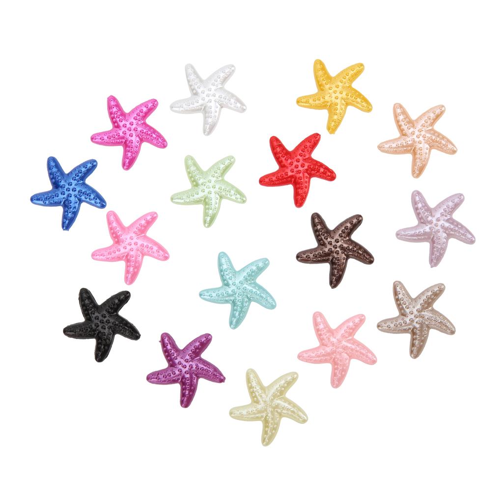 200pcs Resin Charm Starfish Shape Imitation Pearl Sticker Mobile Phone Decoration Material