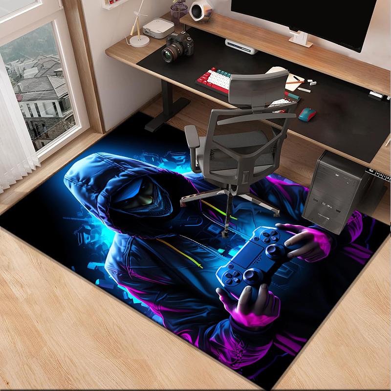 Cyberpunk Gaming Hero Office Rug Chair Mat, Entryway Carpet, Suitable for Front Door, Bedroom, Living Room, Desk, Holiday Gift