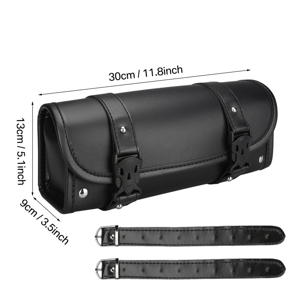 Motorcycle Saddlebags PU Leather Front Fork Tail Tool Bag Luggage For Harley Chopper Bobber Cruiser Sportster XL 883 1200 Bag