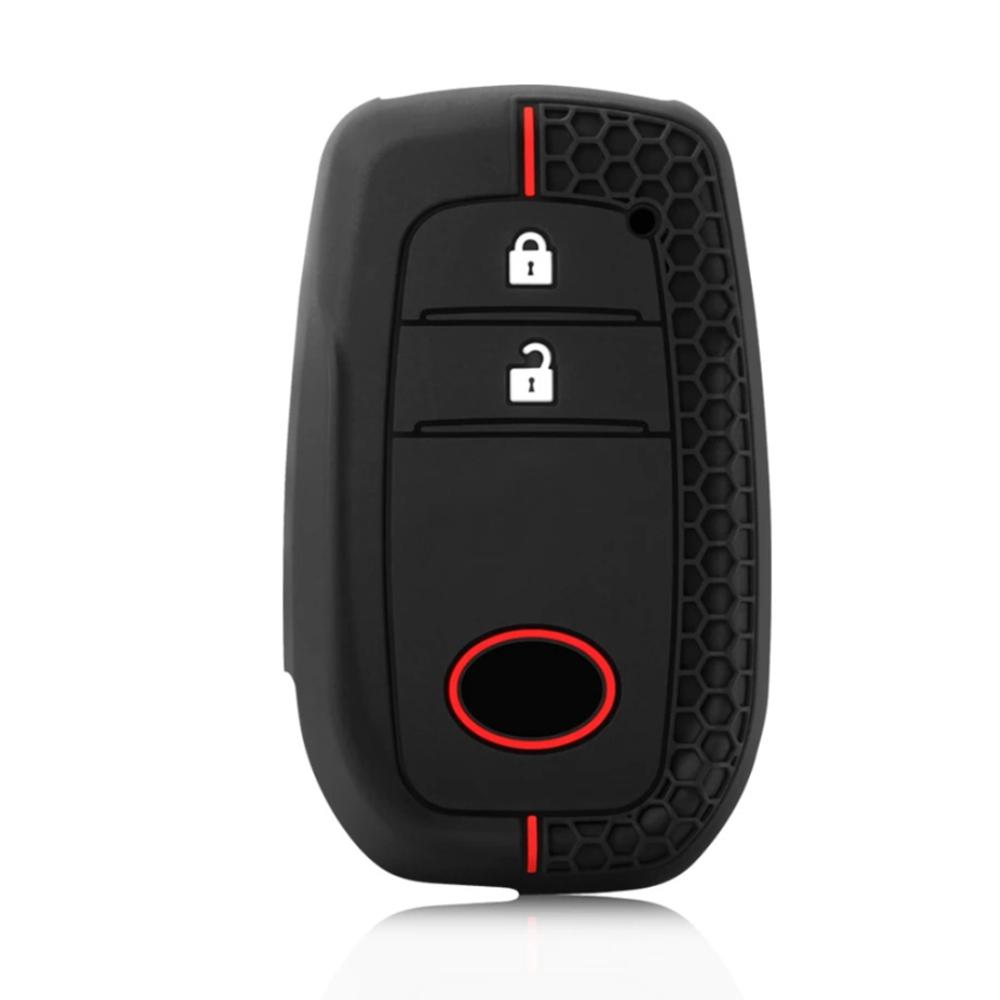 

Чехол для ключа автомобиля для Toyota Hilux 2026 Yaris Corolla 2026 Rav4 2026 CHR Revo Auris Innova Highlander Venza Fortune Держатель для ключей чёрный