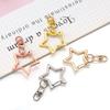 10pcs/lot Star Pentagram Hollow Key Chains Gold Alloy Lobster Clasps Keychain DIY Accessories Key Rings Jewelry Making Findings