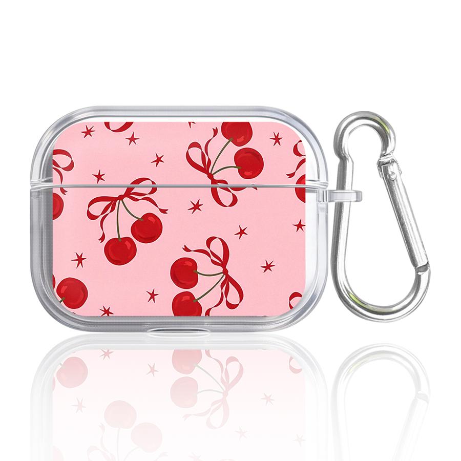 Clear Earphone Cases Cover Case For Airpods Pro3 3 1 Pro 2 Pro2 4 Red Lovely Cherry