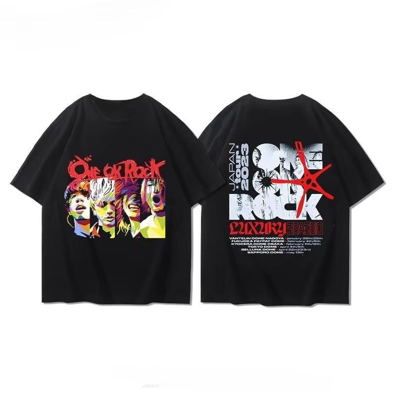 

One Ok Rock Band Hip Hop Heavy Metal Street Culture Oversize Personality Summer Jazz T-shirt Loose Casual T-shirt Men Women Tee L