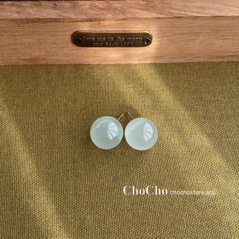 

Chocho/Spring/Summer Color Jelly Stud Earrings Square and round Face Holiday Sweet Earring Ear Clip Easiest for Match Fancy Earrings Blue 925 silver needle
