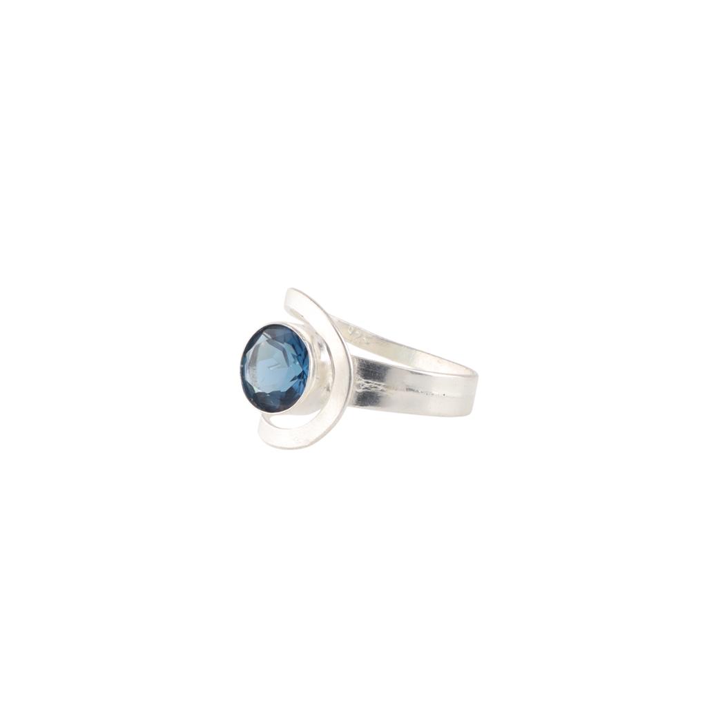 London Blue Topaz Gemstone 925 Sterling Silver Boho Jewelry Handmade Women Ring RR-68-12